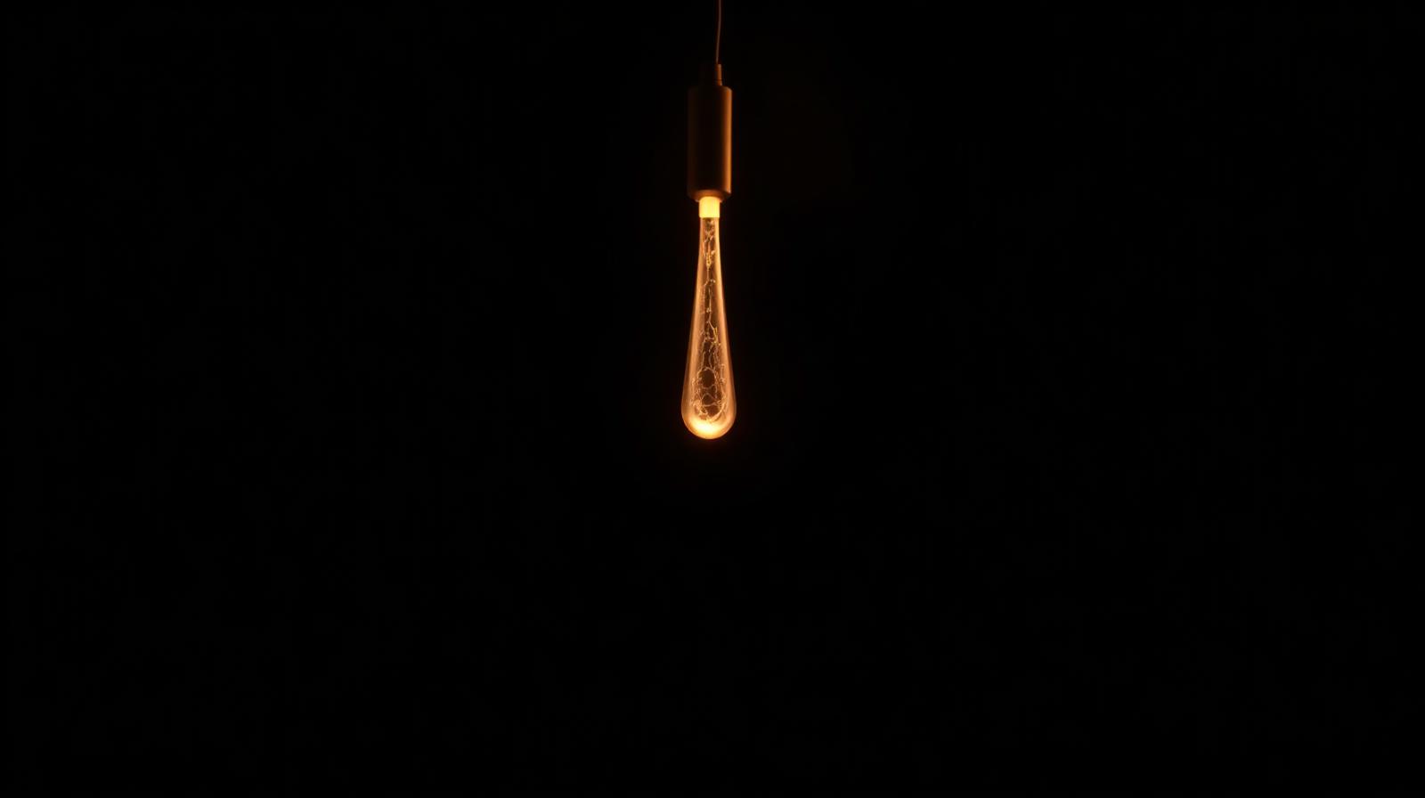 An unplugged glowing bulb dangling in dark space, its light dimming — the metaphor for a deprecated AI model.
