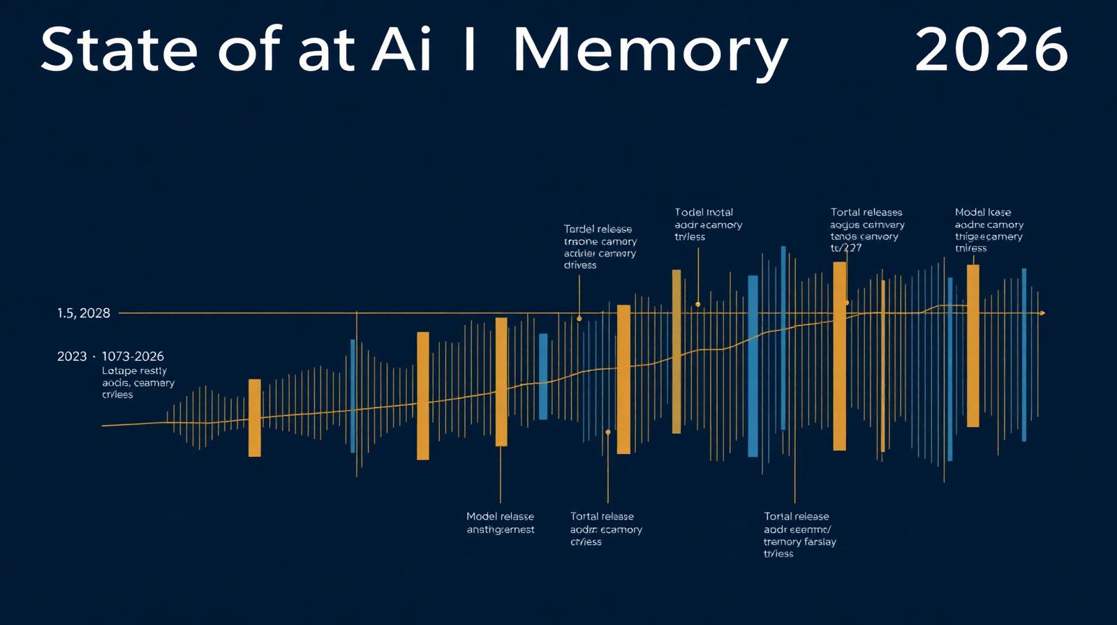 Timeline visualization of AI memory disruptions 2023-2026